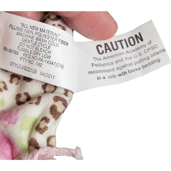 Vitamins Baby Leopard Lovey Plush Toy 8" Floral Cheetah Print 2011 Security Cat - Picture 10 of 11